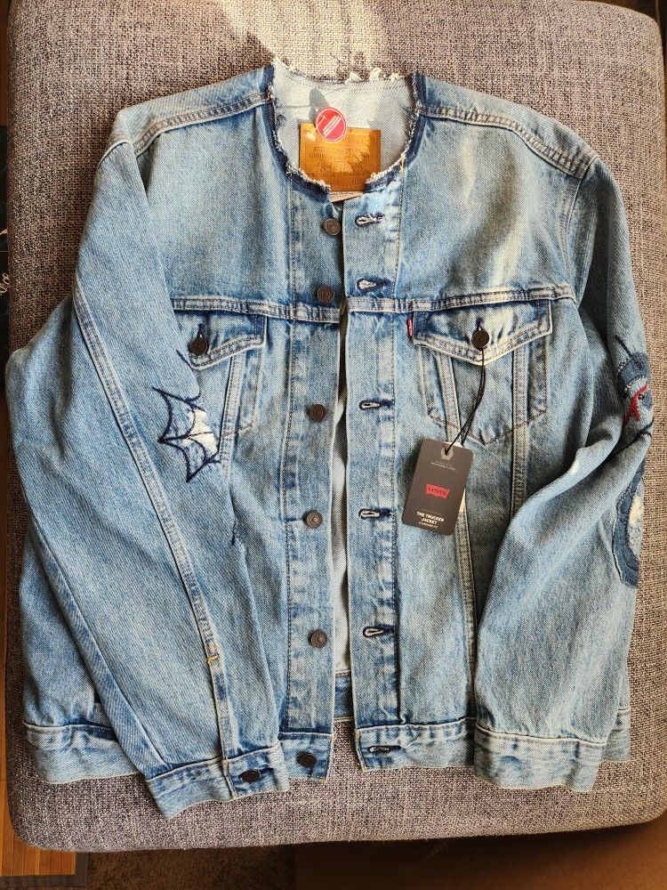 Levis Mens Premium Denim Trucker Jacket Size L