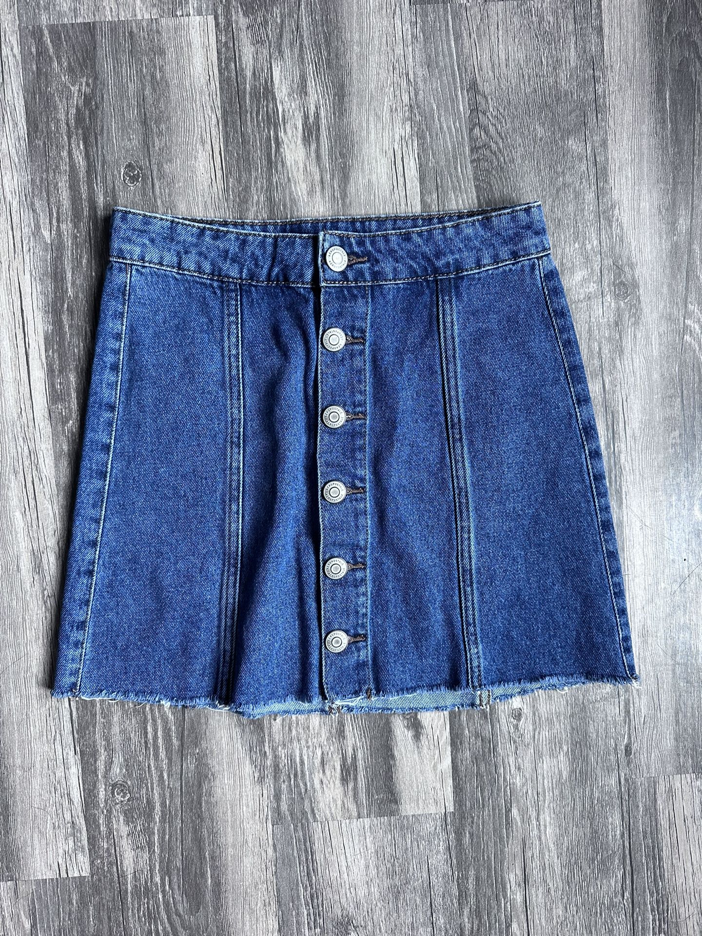 Aeropostale High Rise Denim Mini Skirt SZ 00 Blue Jean Skirt SZ XXS Y2K