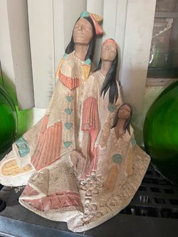 Vintage Austin Production Native American Acoma Family Sculpture 1990