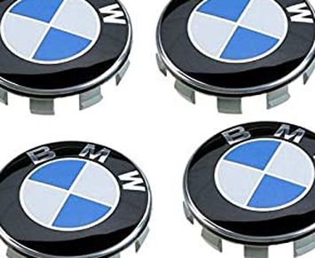 Genuine BMW Blue / White / Black 68mm Center Wheel Hub Caps