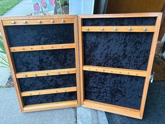 Wooden Jewelry Display Case with Velvet Backing