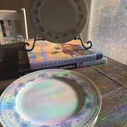 Vintage Blue Dawn Salad Plates Set of 4 Fine China Japan