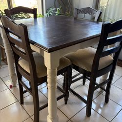 High Top Dining Table & Chairs