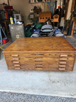 Vintage Hamilton Oak Flat File
