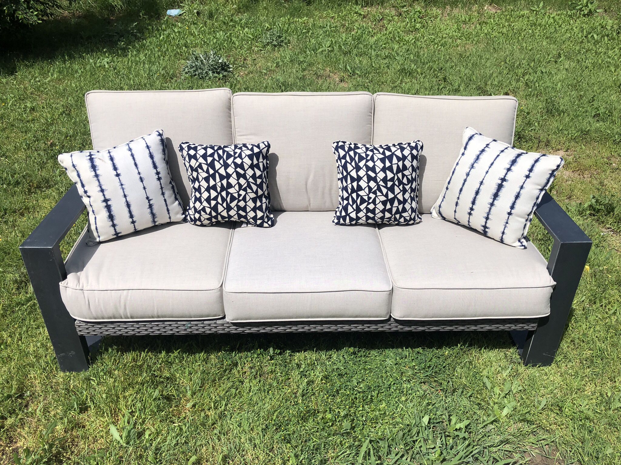 Outdoor Bench With Cushions- Garage Stored