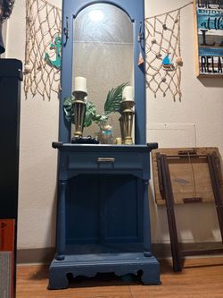 Painted Navy Blue Hall stand with Mirror