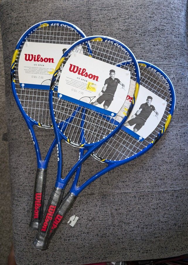 (x3) Wilson US OPEN BLUE 4 3/8, 9.8oz 279g, 103in 665cm Tennis Racket NEW