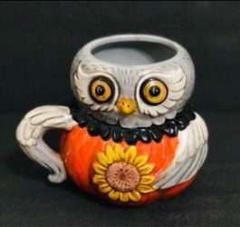 NEW Johanna Parker Harvest Critter Fall Owl Mug