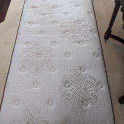 Twin Sealy Heart Plush Mattress, Box Spring and Frame