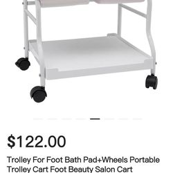 Beauty Salon Nail Or Foot Bath Spa Portable Esthetician Trolley Cart for Foot Rest Pedicure Manicure Funiture Massage Table Salon Supplies 2 Way Use 3