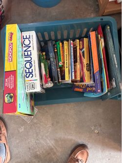 Family Board Games & Book Bundle - Sequence, Monopoly Jr, Star Wars