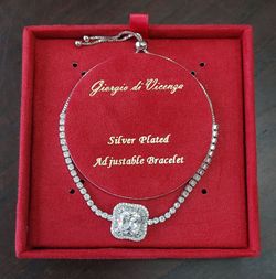 Elegant Giorgio di Vicenza Silver Plated Adjustable Bolo Tennis Bracelet