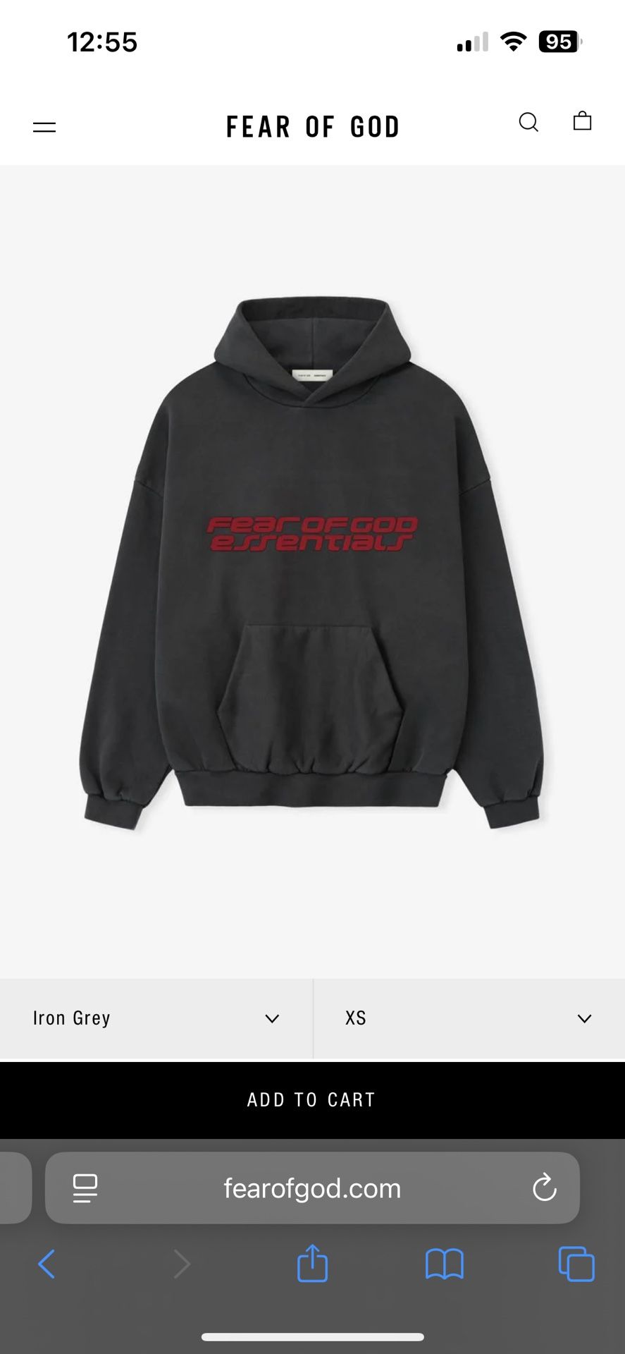 Essentials Iron Gray Hoodie