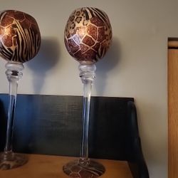 Animal print candle holders