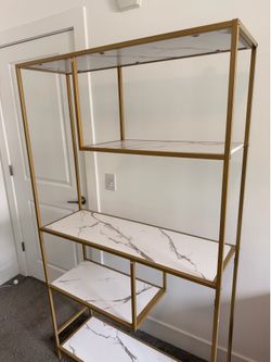 Bookshelf, Gold and White