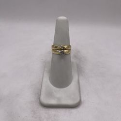 14kt Dual-Tone Gold Duo Diamond Engagement Style Ring Set