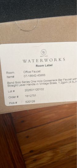 NEW Waterworks Bond Solo Vintage Brass Bar Faucet