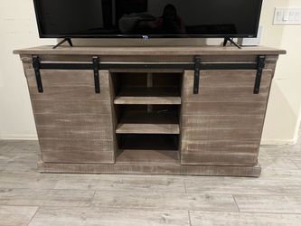 Farmhouse Tv Stand Modern Sliding Barn Doors Entertainment Center