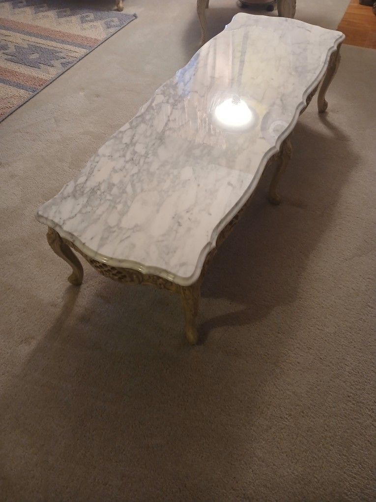 French Louis XV Marble Coffee Table