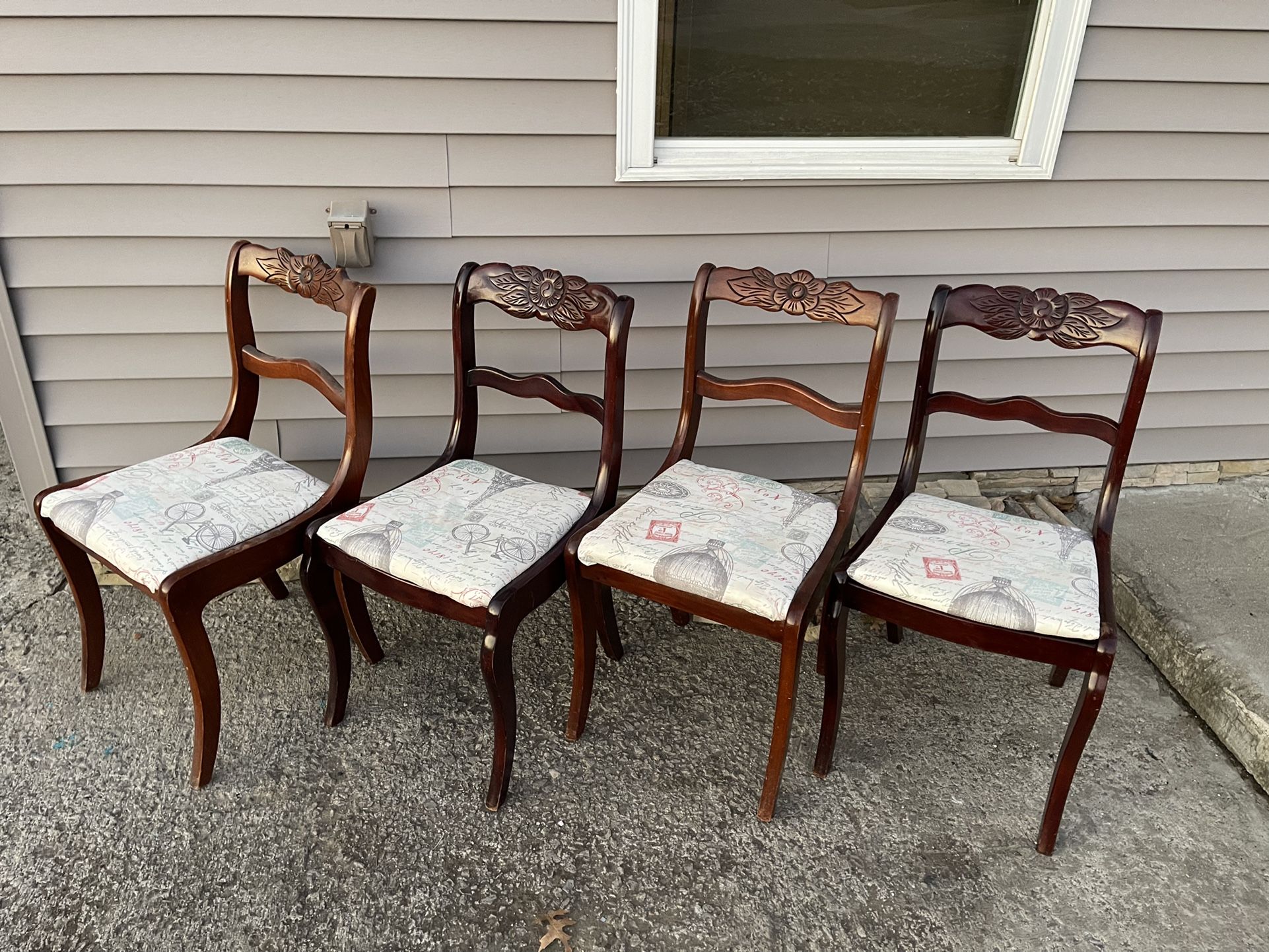 Vintage Rose back Chairs 4x