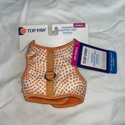 New Top Paw Dog Fashion Harness Vest Orange White XXS