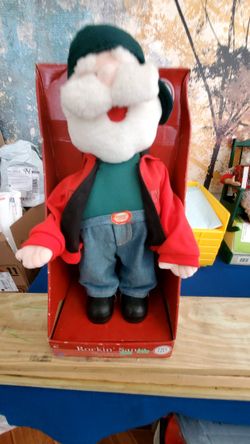 2 Vintage Animated Santas (Gemmy-Style) – Rocking Chair Santa + Hip Hop Santa – For Display/Deco