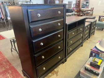 Set / Tall Dresser/ Tv Stand Cabinet / 2 Nightstands