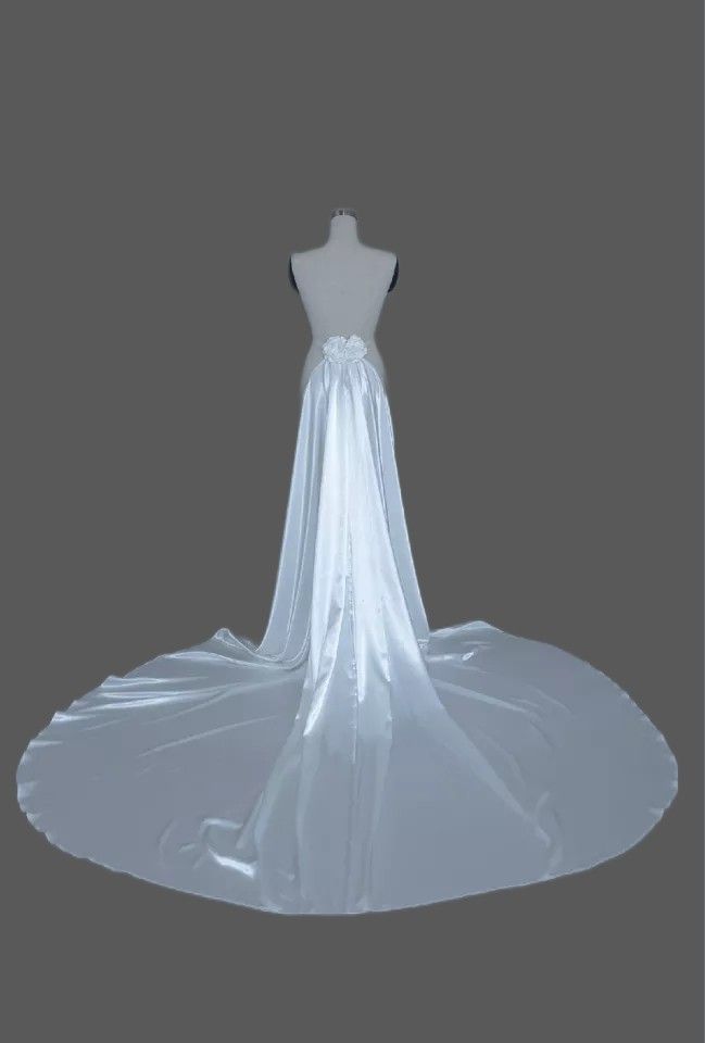 Satin 9 Foot Plus Train With Roses