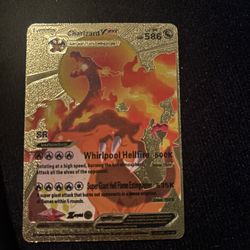 Super Rare Charizard VMAX 586HP Gold Foil Card