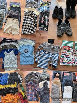 70+ pc boys clothing bundle back to school lot- pants, jeans, shorts, tees, shoes, hoodies, jackets 8-10yrs