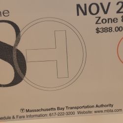 MBTA Section 8 November Monthly Pass