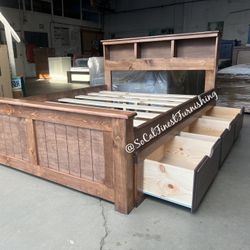Queen Bed And Drawers 