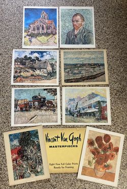 Vincent Van Gogh 8 Full Color Prints 