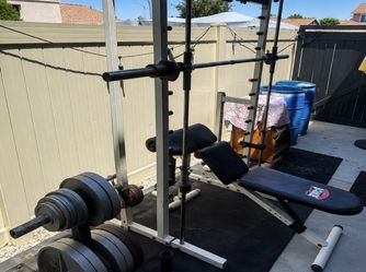 🏋️ Complete Home Gym Package – Bench, Rack, Pull-Up Station & Weights