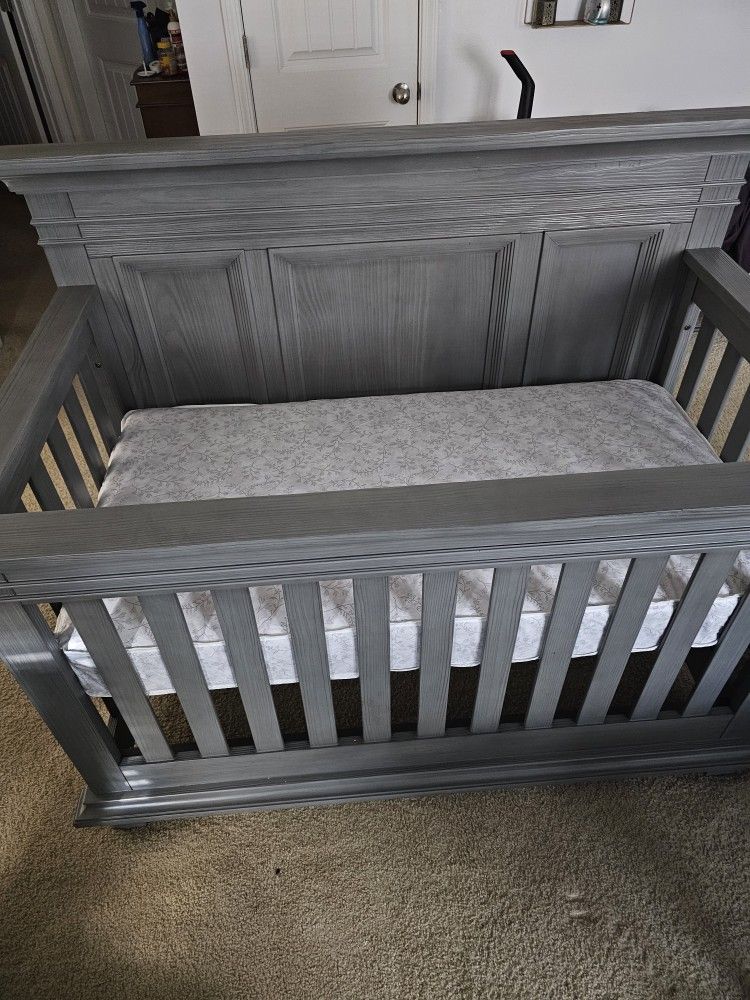 Weston 4 In 1 Convertable Crib ( Dusk Grey)