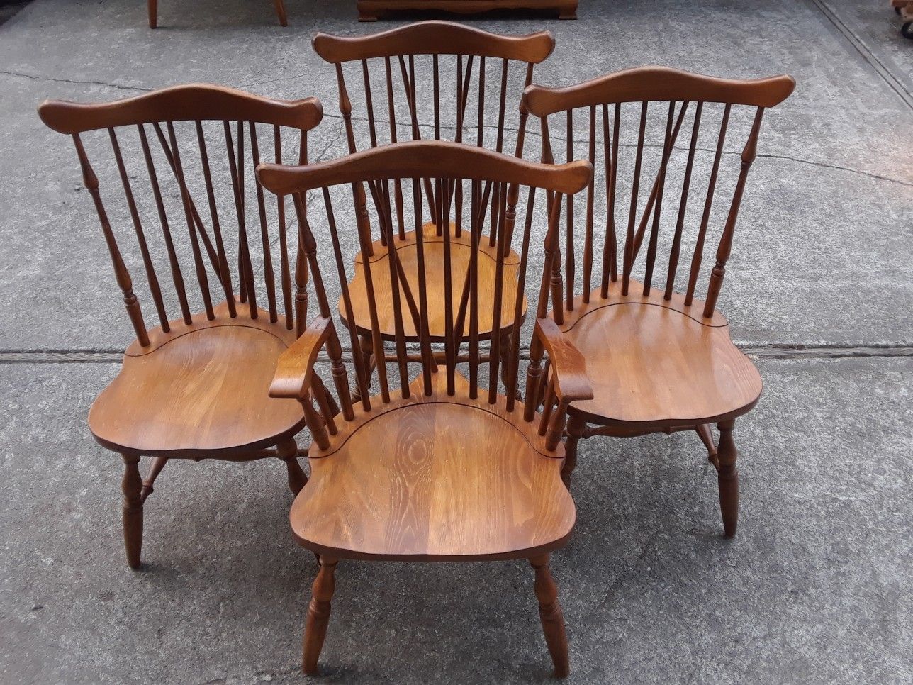 Set of Vintage Heywood Wakefield Windsor Brace Back Chairs