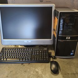 HP Computer PC Desktop Tower Set, 1TB HDD, 8GB RAM, Windows 10 Pro, DVD DRIVE,  HP 22-inch Monitor,  Keyboard,  Mouse 