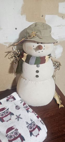 Fabric Snowman Christmas Decoration & Holiday throw