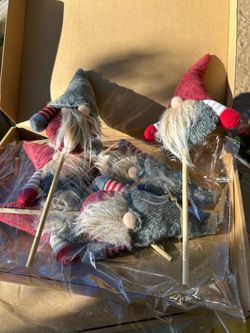 Christmas Gnomes Ornaments Set of 6,Swedish Gnome Handmade Plush Santa Elves Christmas Tree Hanging Decorations Holiday Xmas Decorations