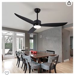 White Ceiling Fans with Lights and Remote, 52" Modern Ceiling Fan with Light, DC Motor, 3 Light Color 6 Speed Adjustable, ABS Ceiling Fan for Outdoor