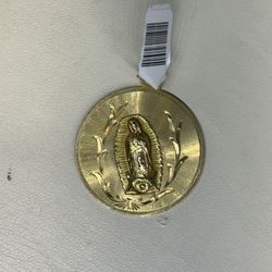 Round Virgin Mary Pendant