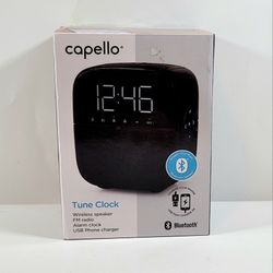 Capello CR60 Tune Clock Radio with Bluetooth Speaker & USB phone Charger