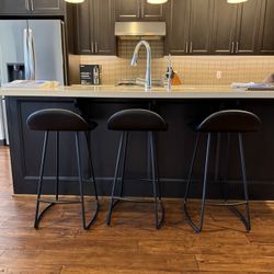 3 Counter Height Black Barstools