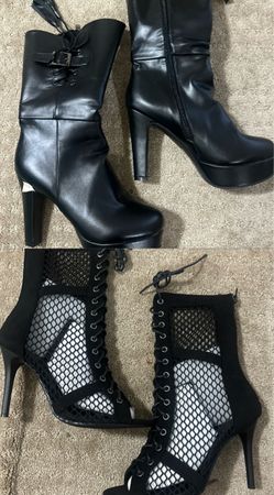 Black High Heel Boots – 2 Pairs