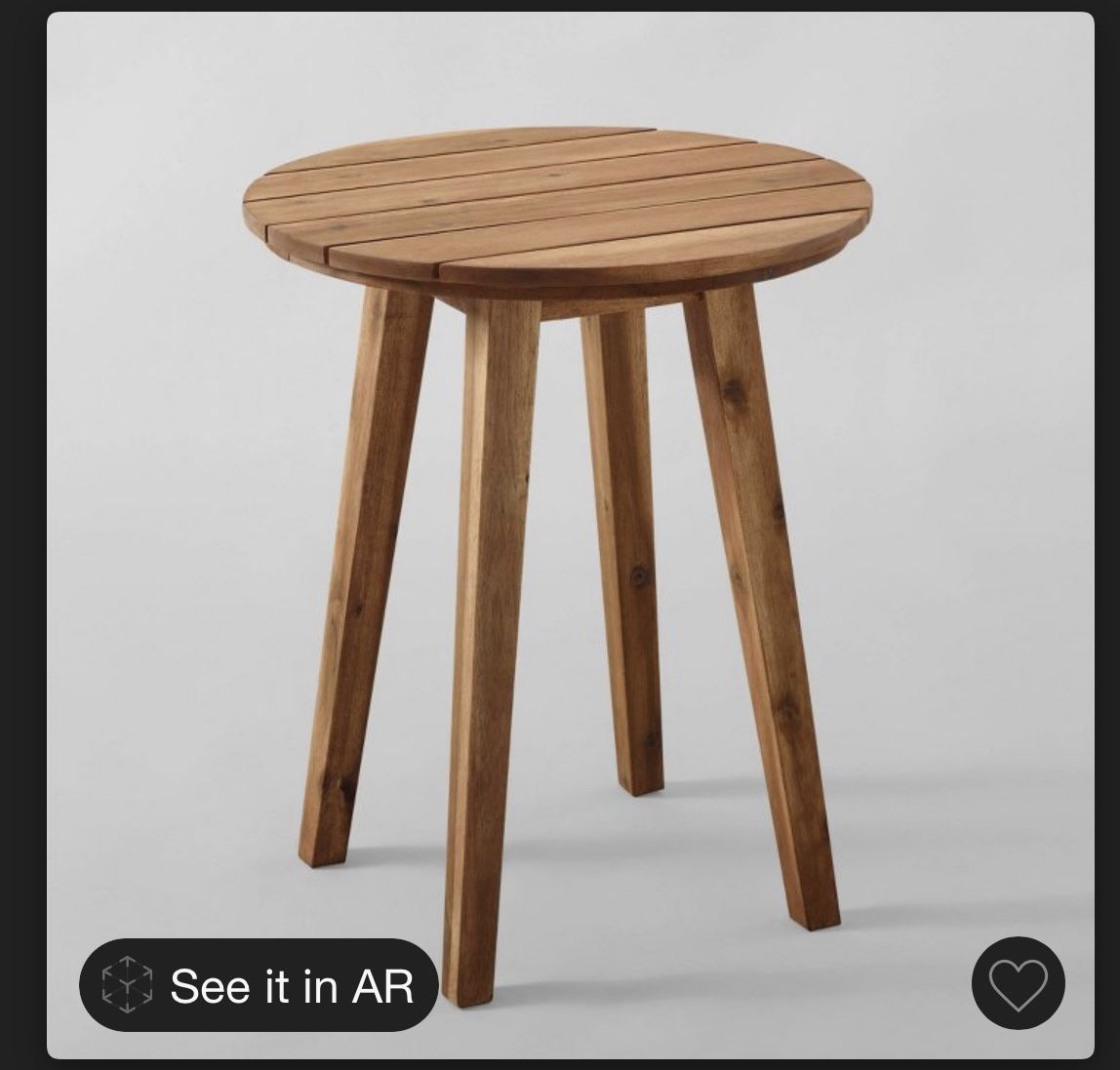Wood Round Side Table