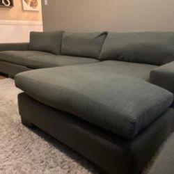 Gray West Elm Sectional Down Filled