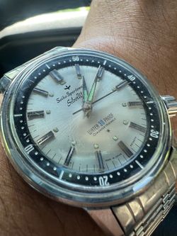 Rare  1964 Oct Seiko Sportsmatic Silver Wave 69799 Inner Bezel Watch -Runs Great