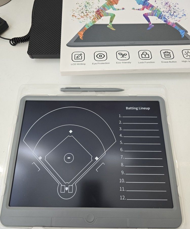 Electronic Coach Board Premium Tactical Marker Board with Large LCD Screen and Stylus Pen,Digital Baseball