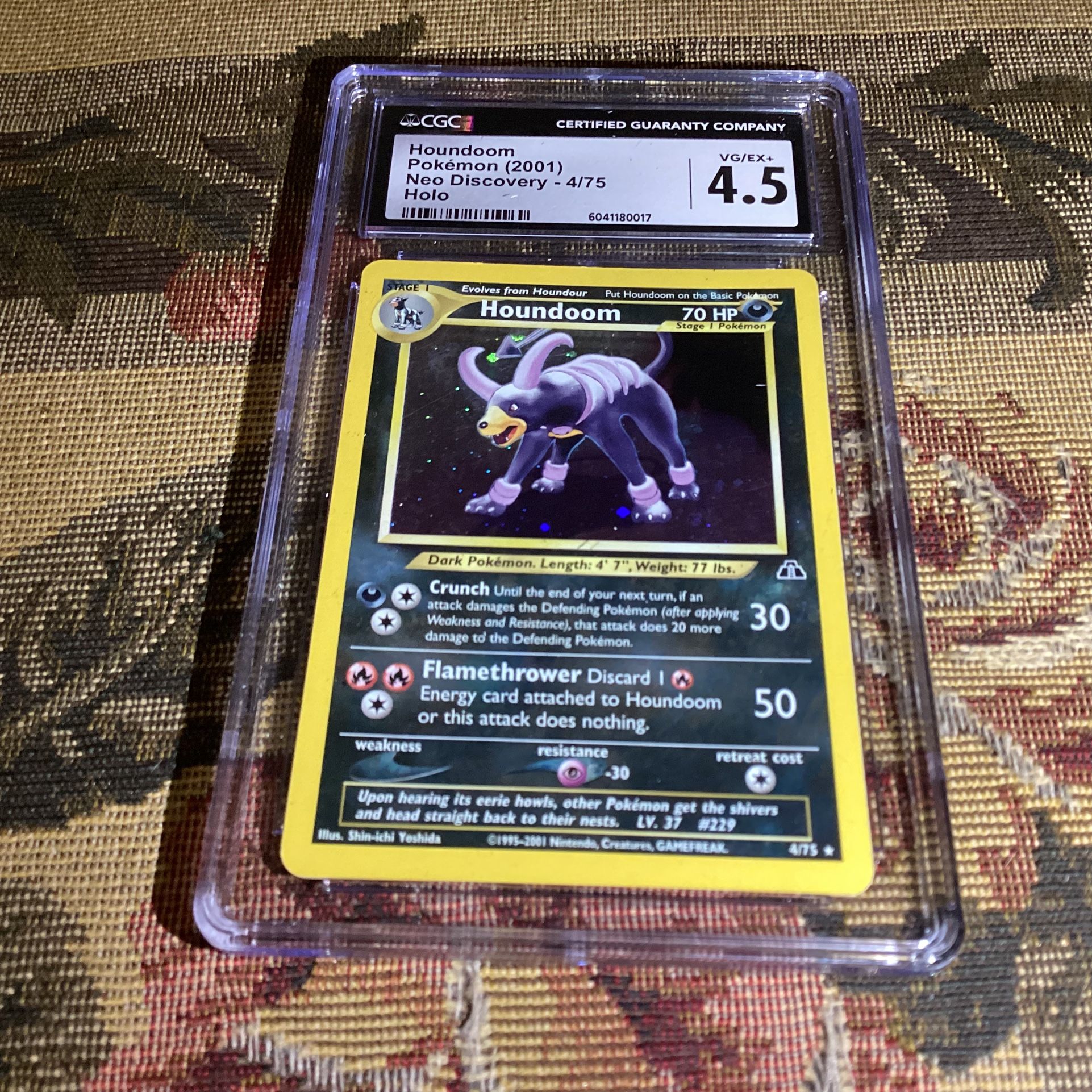 Houndoom 4/75 Neo Discovery Holo Rare Pokemon Card 2001 Graded CGC 4.5