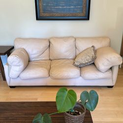 White Leather Couch 
